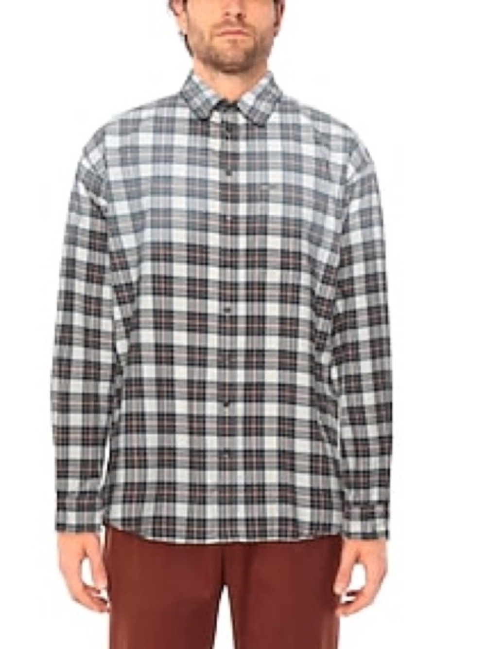 NWT DSquared2 Ombre Checked Plaid Long Sleeve Button Front Shirt Soft Sz 46